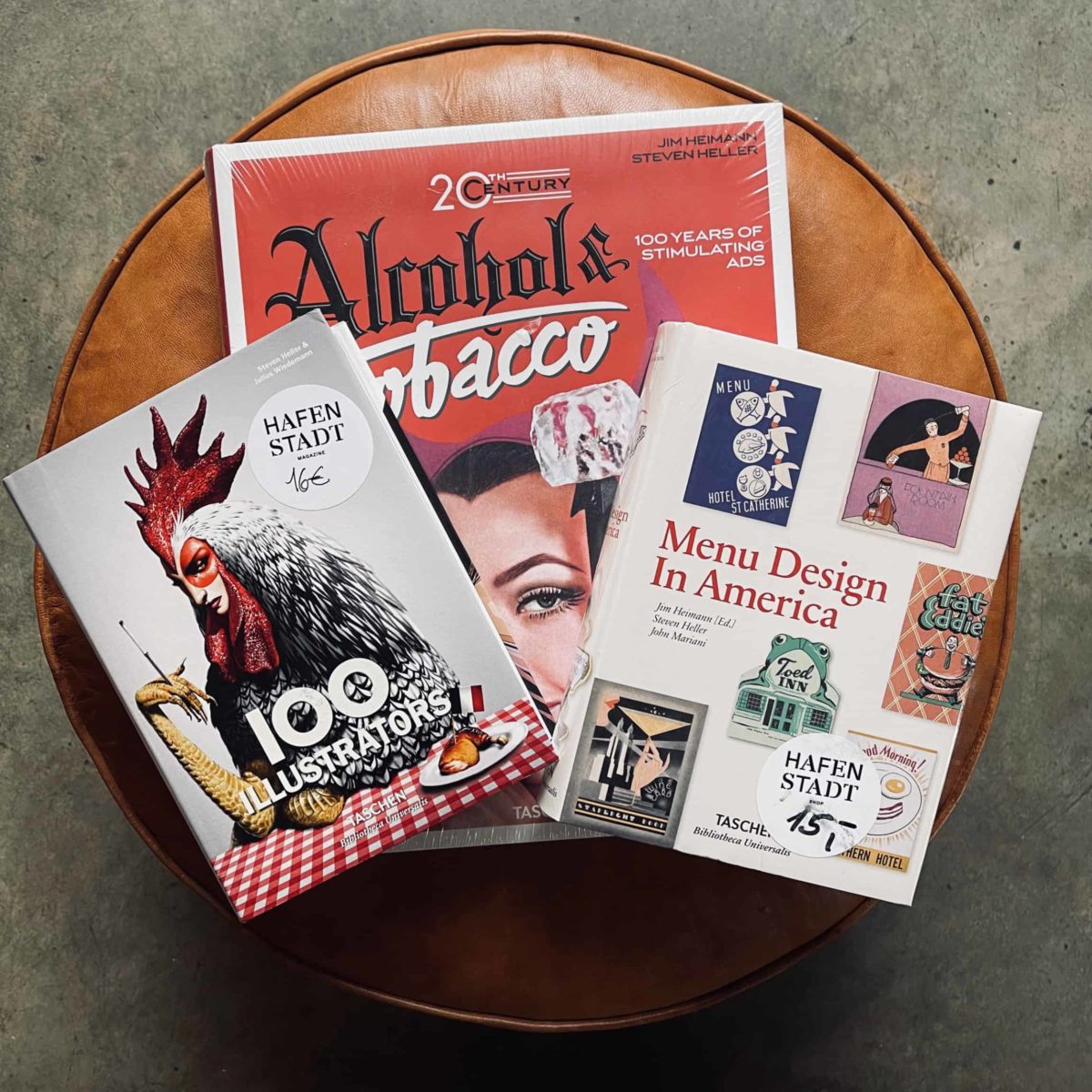 Bücher drei Alkohol & Tobacco Ads 100 Illustrations Menu Design in America Bundle